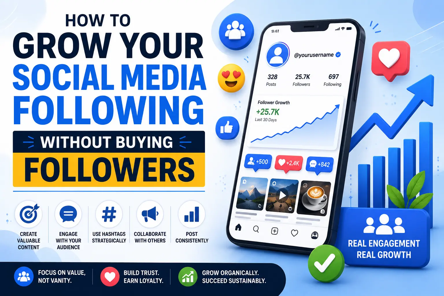 How to Grow Your Social Media Following Without Buying Followers