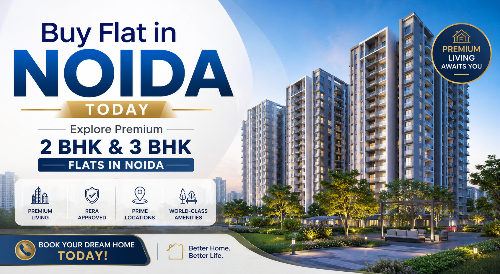 Explore Premium 2 BHK & 3 BHK Flats in Noida