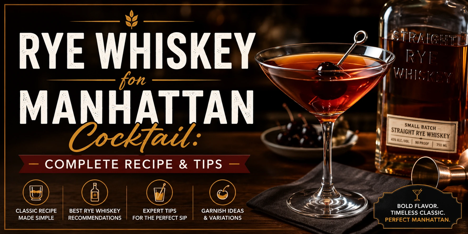 rye whiskey for manhattan cocktail